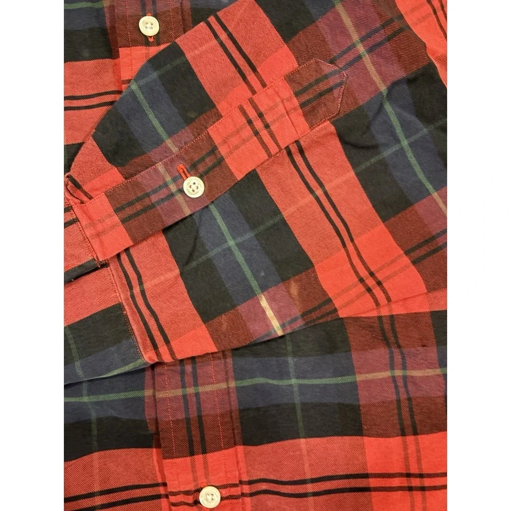 Ralph Lauren Blake Shirt Mens XXL Red‎ Plaid Button Down Long Sleeve Bear 90s